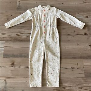 Kids Cream Bodysuit with Red Buttons